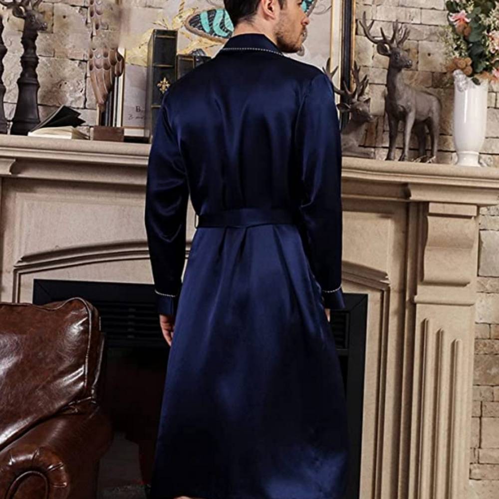Mens Mulberry Silk Lounge Robe: image 4