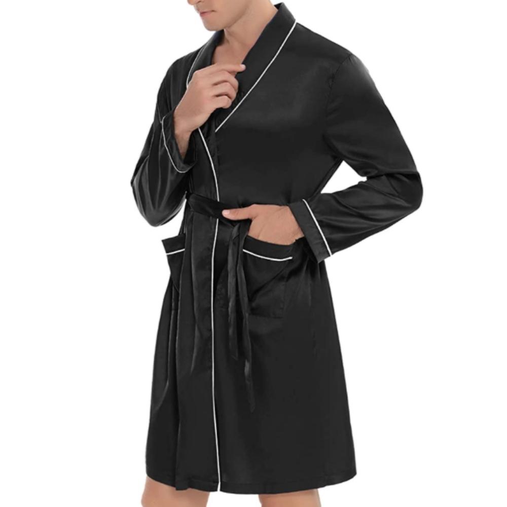 Mens Silky Satin Lounge Robe: image 3