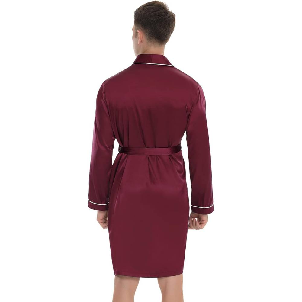 Mens Silky Satin Lounge Robe: image 5