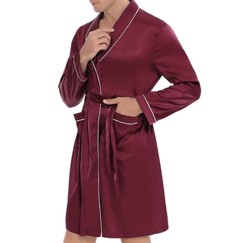 Mens Silky Satin Lounge Robe: image 6