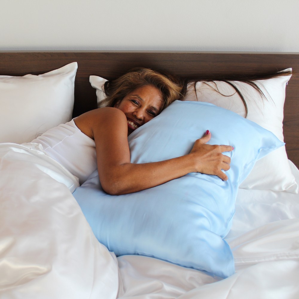 Light Blue Silk Pillowcase: image 2