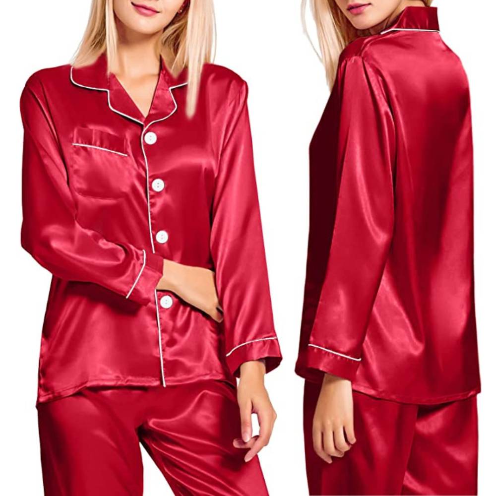 Satin Silk Long PJ Set: image 4