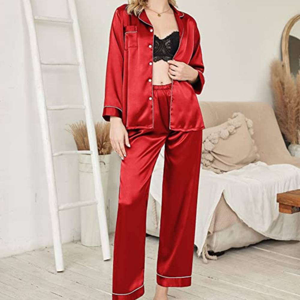 Satin Silk Long PJ Set: image 7